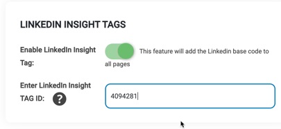 Paste in your partner ID to install the LinkedIn Insight Tag on Wordpress