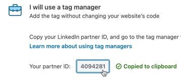 Get your partner ID to add the LinkedIn Insight Tag to WordPress