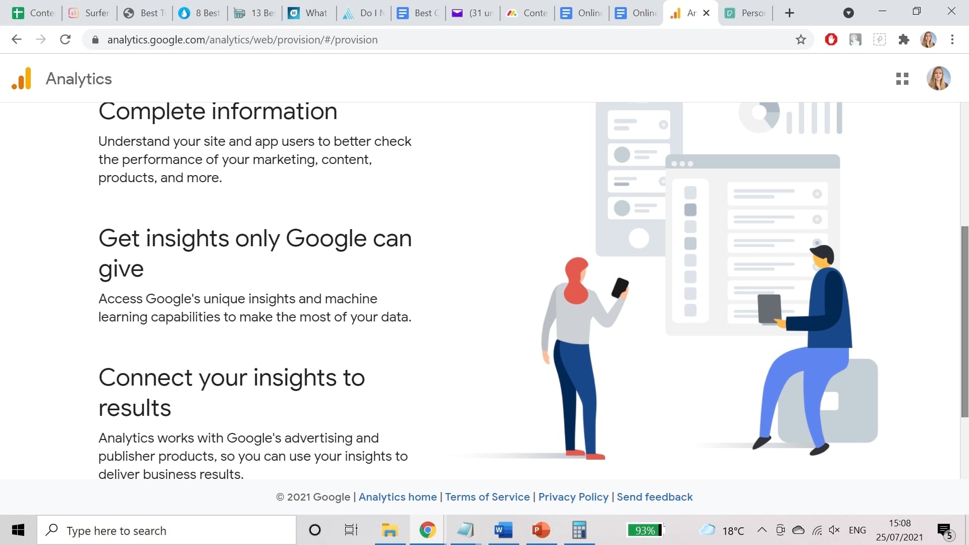 Get an online seo analysis report from Google Analytics