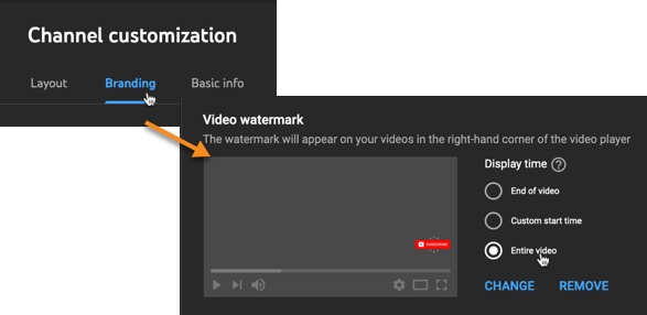 Another option for optimizing videos on YouTube for subscribers is to add a watermark to all the videos on your channel