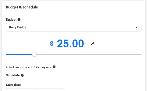 Create your budget and schedule for your Meta ads