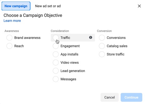 Choose a campaign objective for your paid social ads on Meta