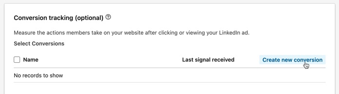 Add conversion tracking for your LinkedIn ads