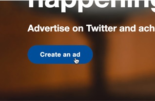Click to create a paid social ad on Twitter