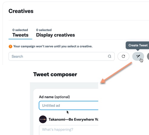 The Tweet composer facility on Twitter’s ad platform