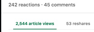 linkedin article stats
