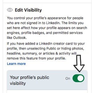 Edit the visibility of your LinkedIn profile