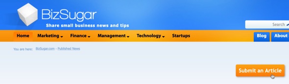 Repurpose business-focused blog content by submitting it to BizSugar