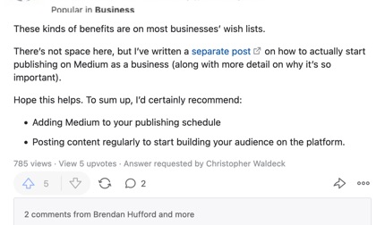 Repurposing content as an answer on Quora