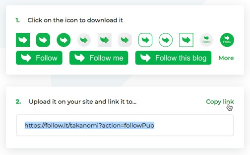 Link an icon from your website to follow.it