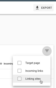 Filter the link reports in Google Search Console