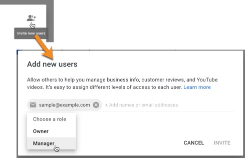 Invite other people to help manage your business’s YouTube Channel