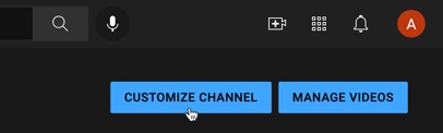 Click to customize your YouTube Channel