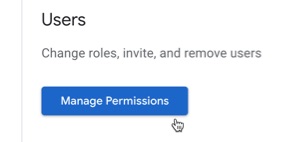 Click to manage permissions for your YouTube Channel