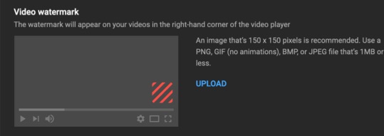 Optionally add a video watermark to your YouTube videos