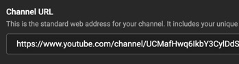 The URL of your channel