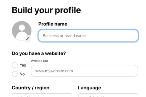 To start using Pinterest for marketing, build your profile using