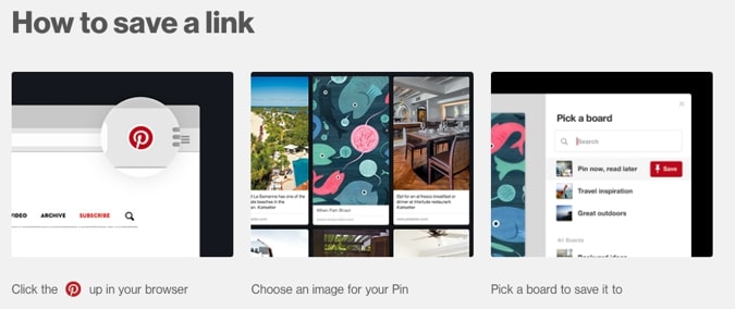 How to save a link on Pinterest