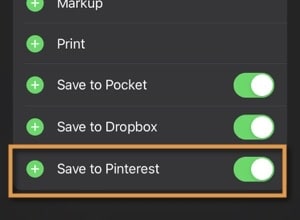 Save to Pinterest on iPhone