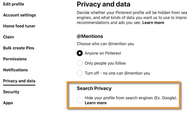 Make sure you uncheck the box to hide your profile from search engines