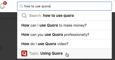 Use Quora’s search facility to find questions