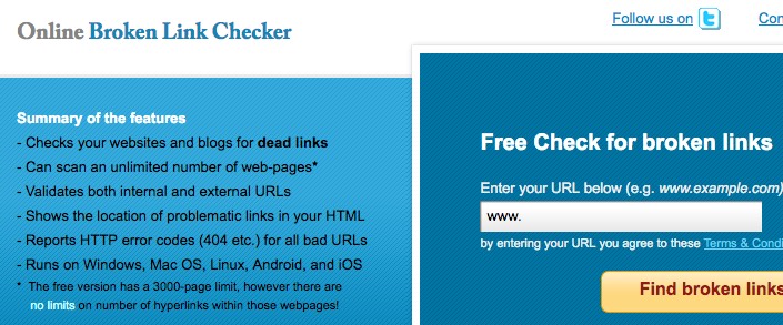 Brokenlinkcheck.com website link checker