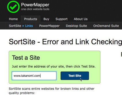 PowerMapper link checking