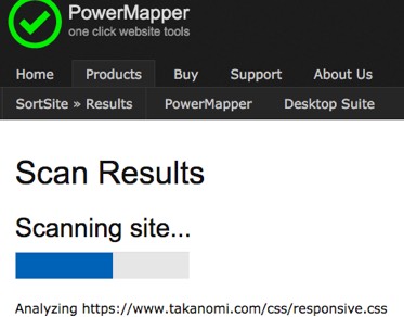 PowerMapper scan results
